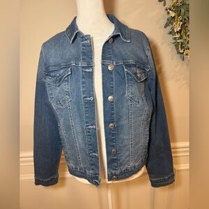 Curve  Appeal Denim  Jacket Women’s  Medium  M  Blue  Button Front